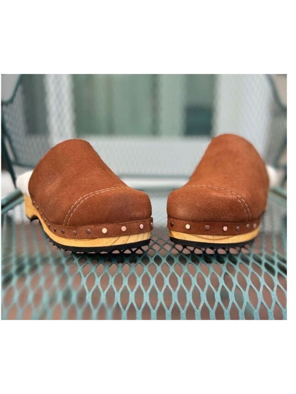 Free People Oak Cozy Clog Mule Vintage Tan Suede Size 8